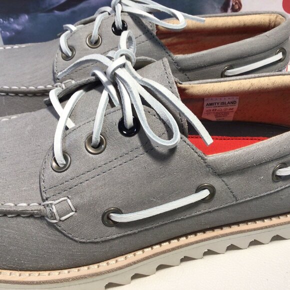 NEW Sperry Boat Shoes  Gray Leather JAWS Shark Special Edition - Picture 8 of 13